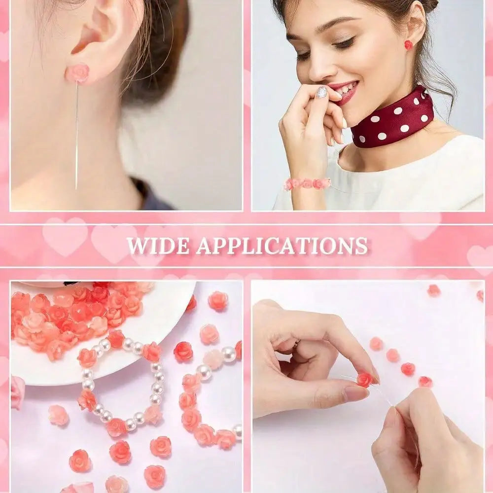 5/11/21pcs Rose Decorative Beads, Summer Beach Vacation Women's Fashion Accessories Decorative Accessories, DIY Party Gift Beads