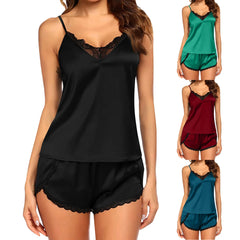 Sexy Lingerie For Women Lace V-neck Solid Color Shorts Set Sleepwear Lingerie Babydoll Pajamas Sets Underwear Nightwear