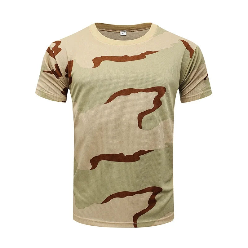 Military Army Camouflage Tactical Short Sleeve Men's  Combat T-Shirt  Kid's Tee Camo Outdoor Hiking Hunting Shirts
