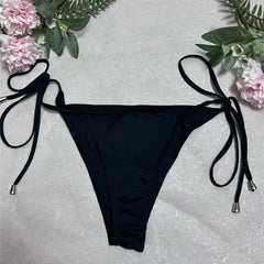 Women's Sexy Beach Bath Sunbathing Rope Two Piece Bikini Swimsuit Sexy Swimsuit Halter Neck Triangle Top String Bikini Set