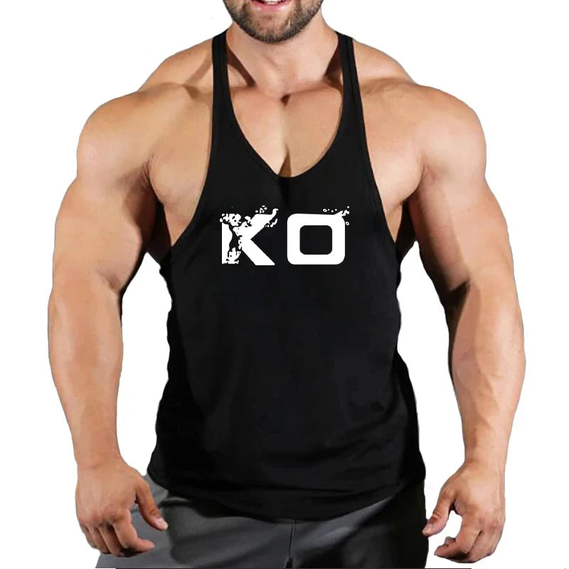 Brand Gym Stringer Tank Top Men Bodybuilding Clothing Cotton Sleeveless Shirt Man Fitness Vest Singlet Sportwear Workout Tanktop