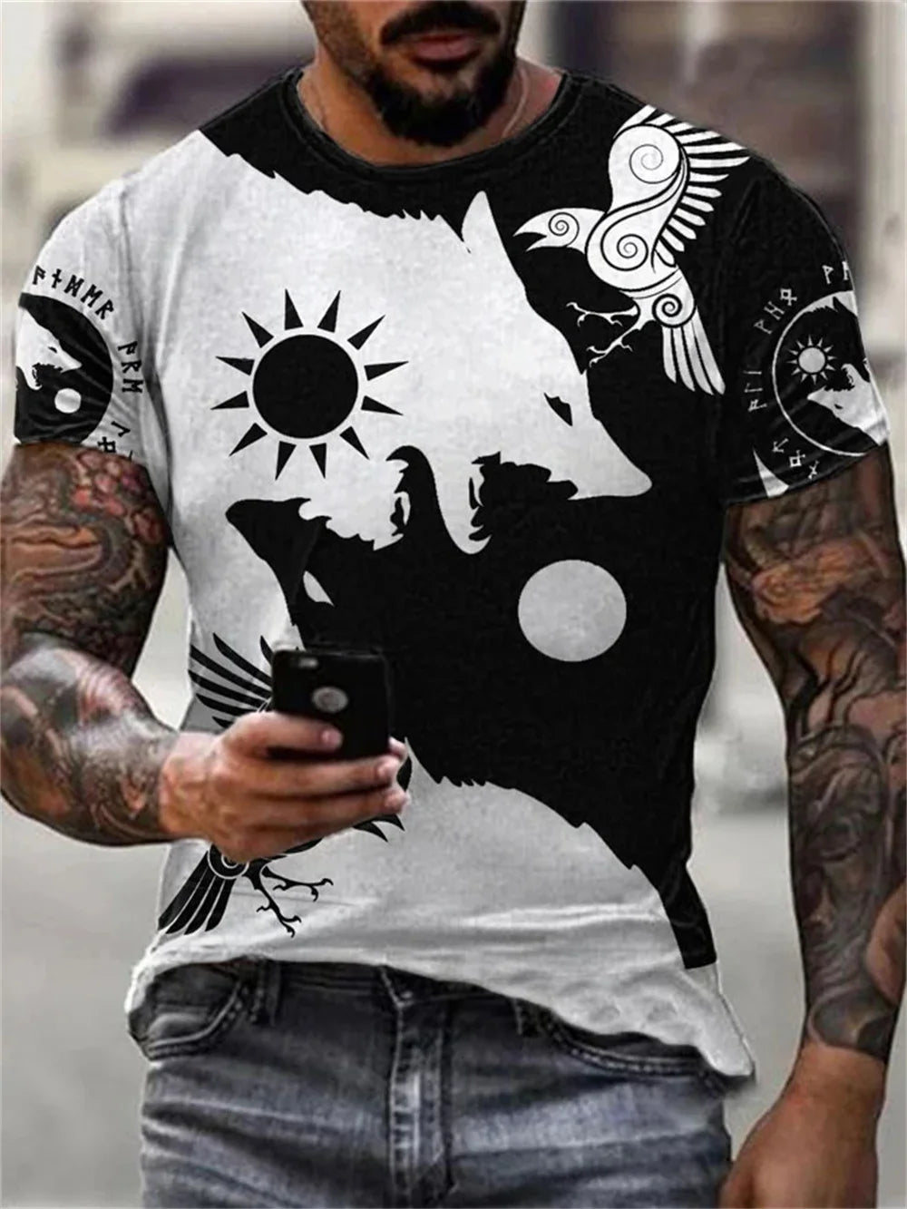 New Street T Shirt For Men Vintage Tshirt Casual Top Tee Retro Men's T-Shirt 3d Print Summer Short Sleeve Daily Men's Clothing