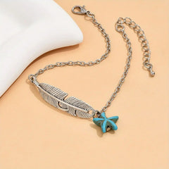 Minimalist Design Bohemian Style Summer Beach Women's Foot Chain Starfish Bead Shaped Women's Party Banquet Fashion Accessories