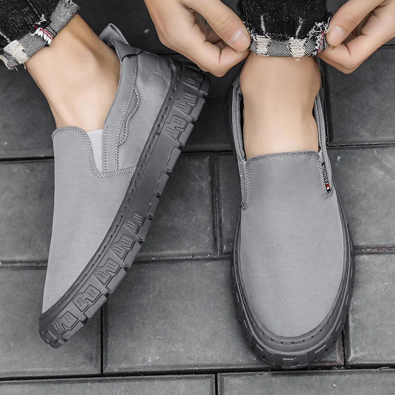 Men's shoes - Autumn thick-soled casual lightweight thick-soled loafers with leather upper, sport shoes