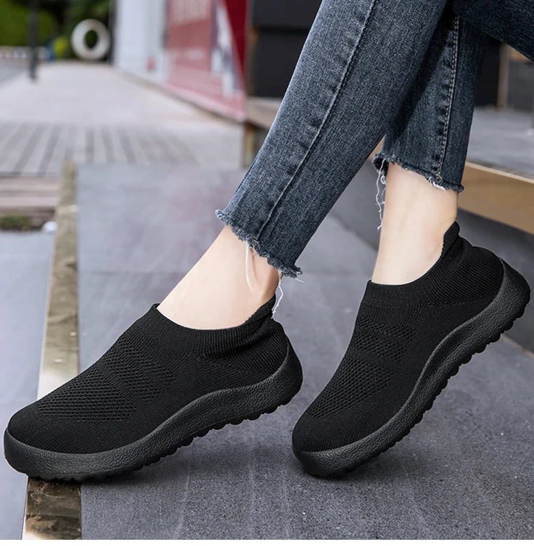Women's Sports Shoes Mix Color Woman Shoes With Mesh Sneakers Women Casual Zapatillas De Mujer  Slip-on Footwear Tennis Female