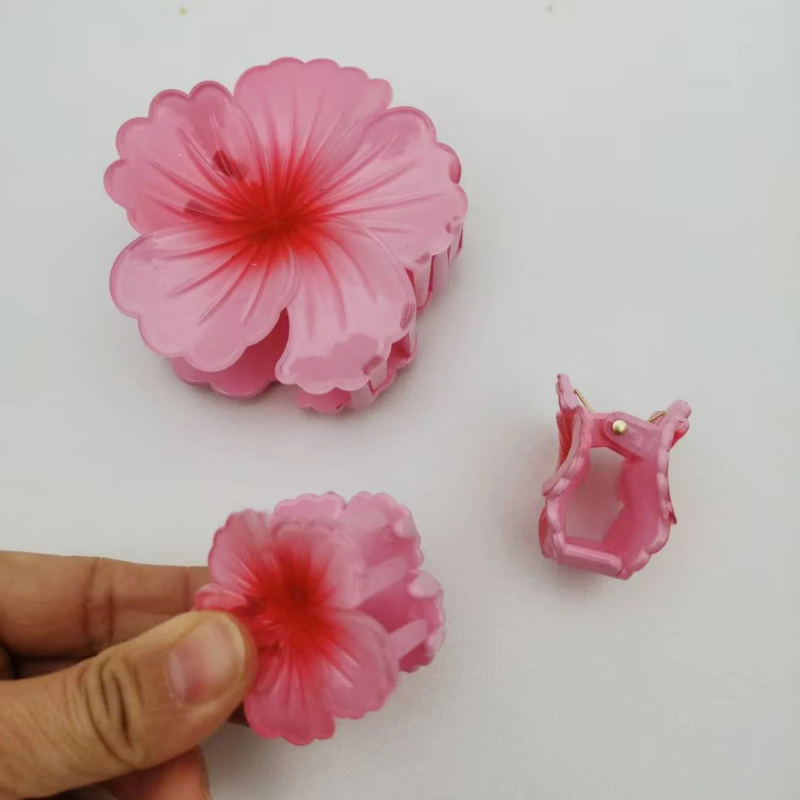 3pcs/set Floral Hair Claw Clip Set for Women Spring Beach Kawaii Hair Accessories, Bauhinia Flower Clips Cute Summer Essentials