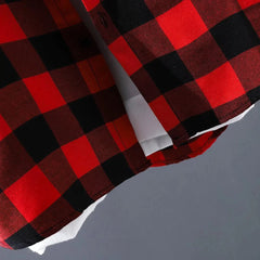 Men\\\'s Baggy Coat Lapel Tops  Casual Work Baggy Coat Lapel Tops  Long Sleeve Check Shirts  Button Down Plaid Shirts  Red Black