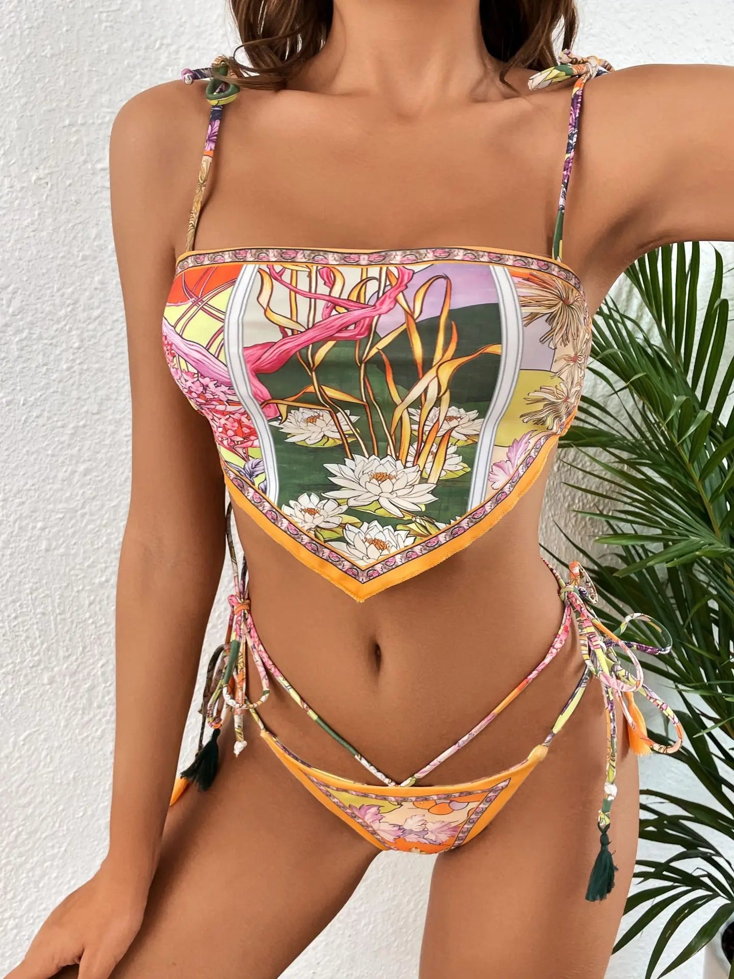 2025 New Sexy Bikini Women Print Brazilian Bikini Set Halter Backless Swimsuit Swim Wear Biquini Dot biquini female