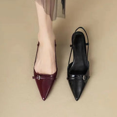 2025 Women Shoes Pumps Sandals Spring Fashion Pointed Toe Slingbacks Female Footwear Summer Ladies Shallow Shoes High Heels