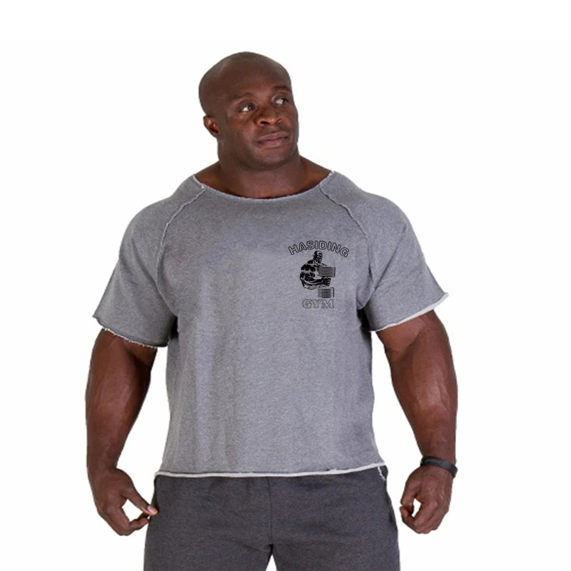 New Hot Sale Men Printed T Shirts Breathable Loose Running Shirt Cotton Tees Bodybuilding Singlet Fitness GYM POWERHOUSE T Shirt