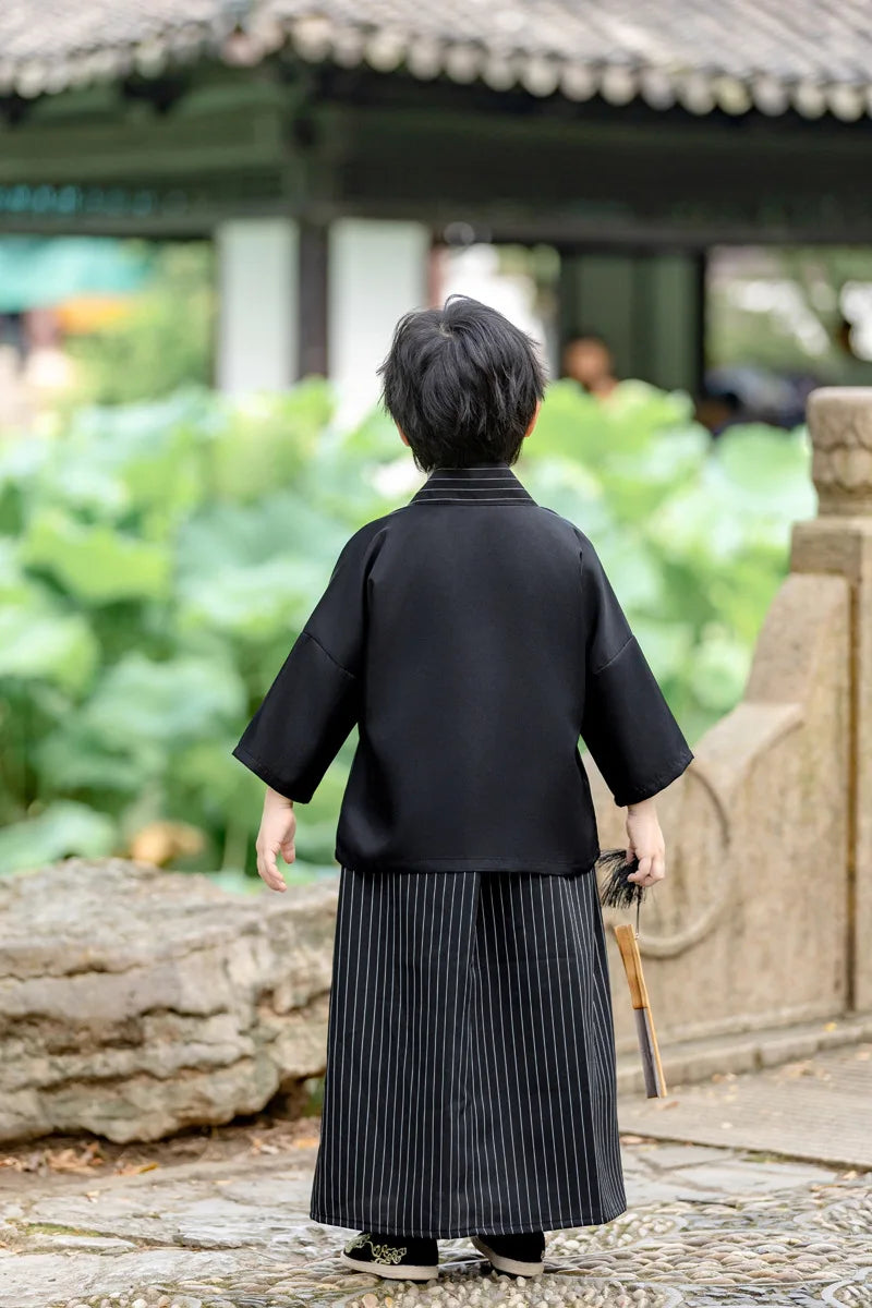 Kids Japanese Traditional Costume Kimono Children's Samurai Clothes Boys Cardigan Kimono Sets Child Stage Performance Clothing