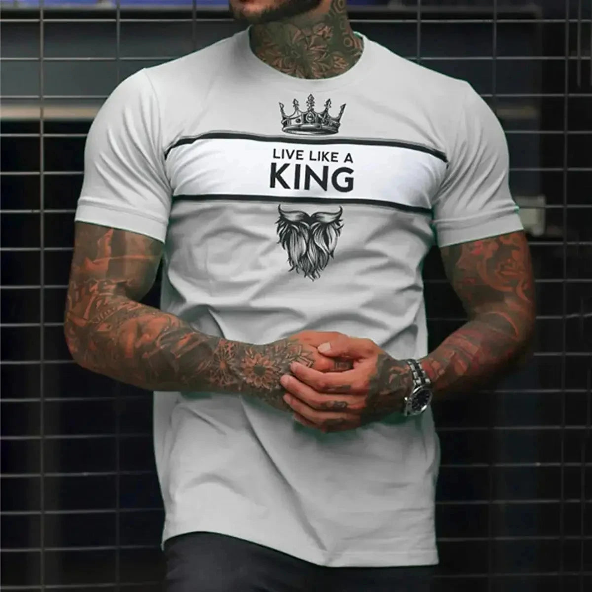 New Fashion Men's T-shirt Casual Sweatshirt Tops Summer O-neck Slim Short-sleeved Tees Male Trend Streetwear Daily Mens Clothing
