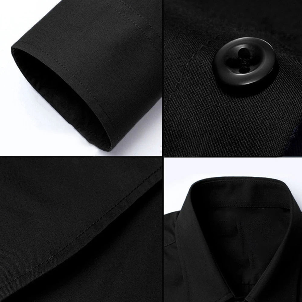 Appointments Men Shirt Tops Casual Classic Dress Shirt Fashion Long Sleeve Premium Wrinkle Resistant Brand New