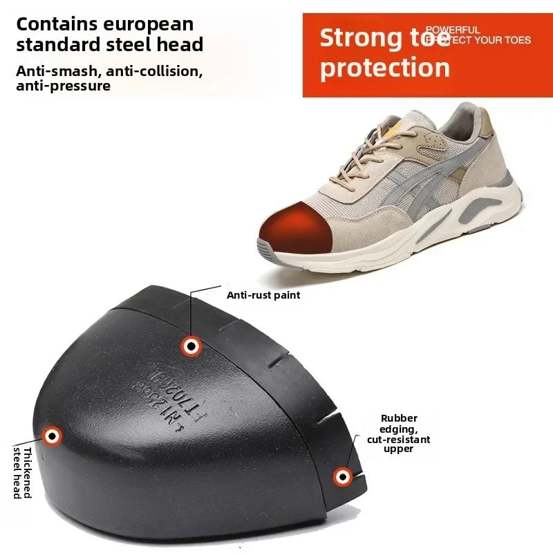New Lightweight and Breathable Labor Protection Shoes for Men and Women  Anti Smashing and Anti Piercing Steel Toe Safety Shoes