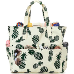 Beach Tote Bag Women，Foldable Travel Bag with Anti-Sand Pocket Lightweight Storage Bag for Gym/Shopping Packable in Carry-On