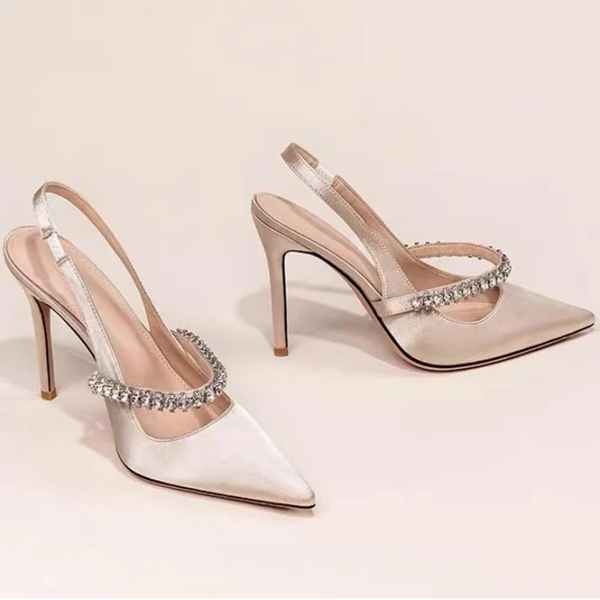 Samt-Wildleder-Sandalen mit Diamanten für Damen, Marken-Nude-Rosa, geschlossene Zehenpartie, luxuriöser High-End-Stil, 7/9 cm Absatz