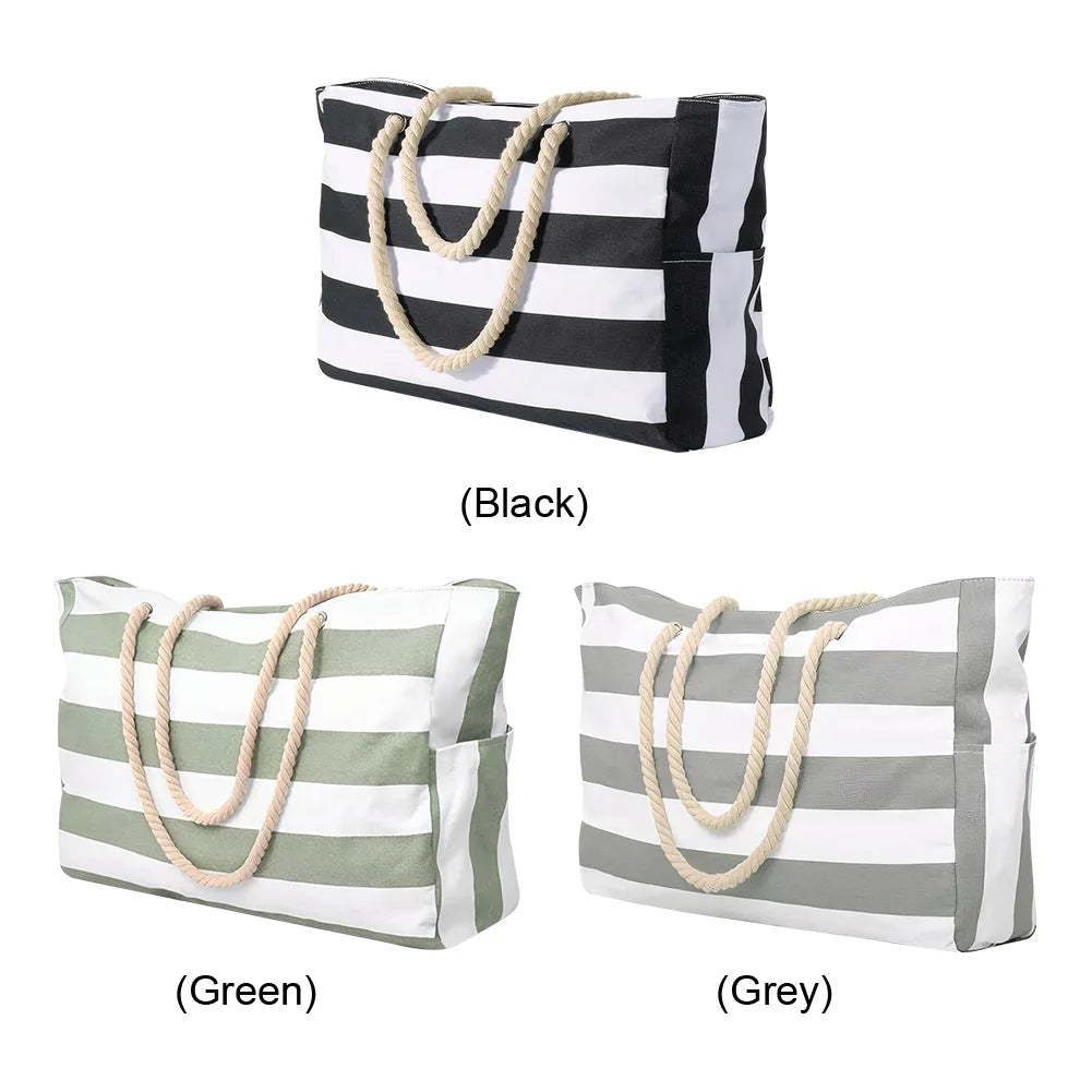 Beach Bags for Women Large Waterproof Beach Tote Bag with Zipper Travel Shoulder Bags Sandproof Swim Pool Large Tote Bag