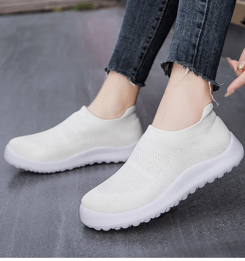 Women's Sports Shoes Mix Color Woman Shoes With Mesh Sneakers Women Casual Zapatillas De Mujer  Slip-on Footwear Tennis Female