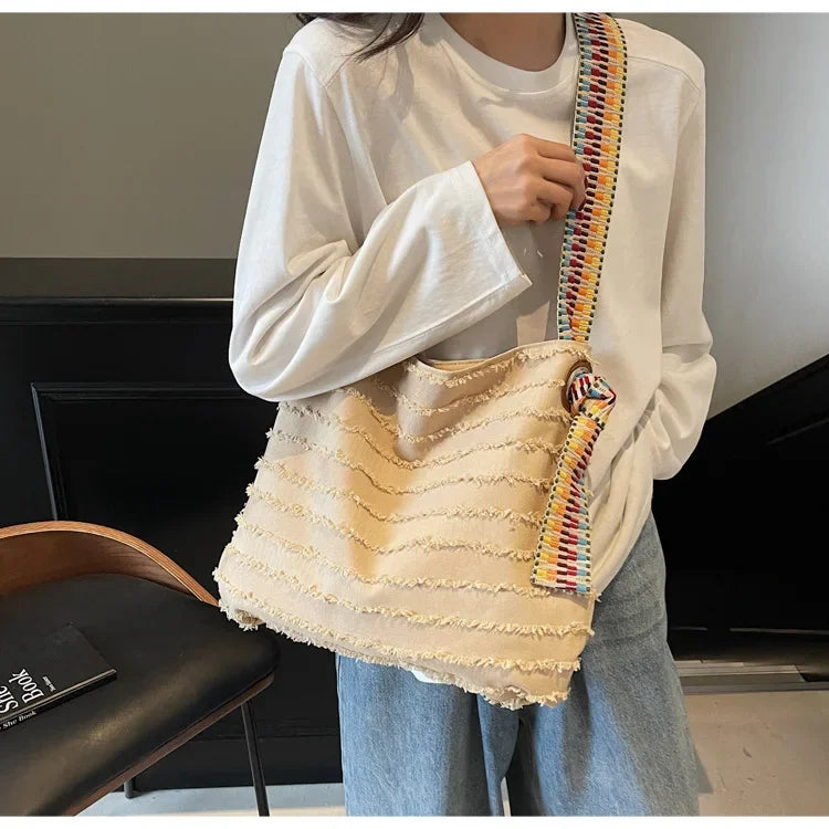 2025 Women Boho Straw Tote Bag Stylish Beach Shoulder Purse Spacious Woven Crossbody