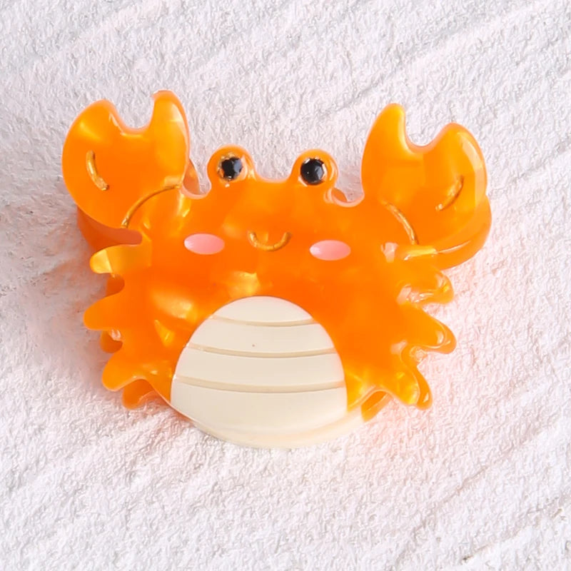 Acetate Ocean Animal Hair Clips for Women Non-Slip Summer Beach Accessories Crab Starfish Whale Multi-Pack Gifts