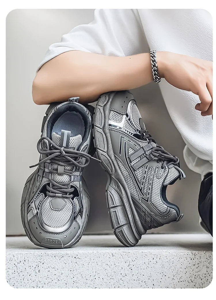 Men's Shoes Spring Leisure Breathable Men's Lightweight Thick Sole Increase Trendy Sneaker New Running Sneakers Versatile