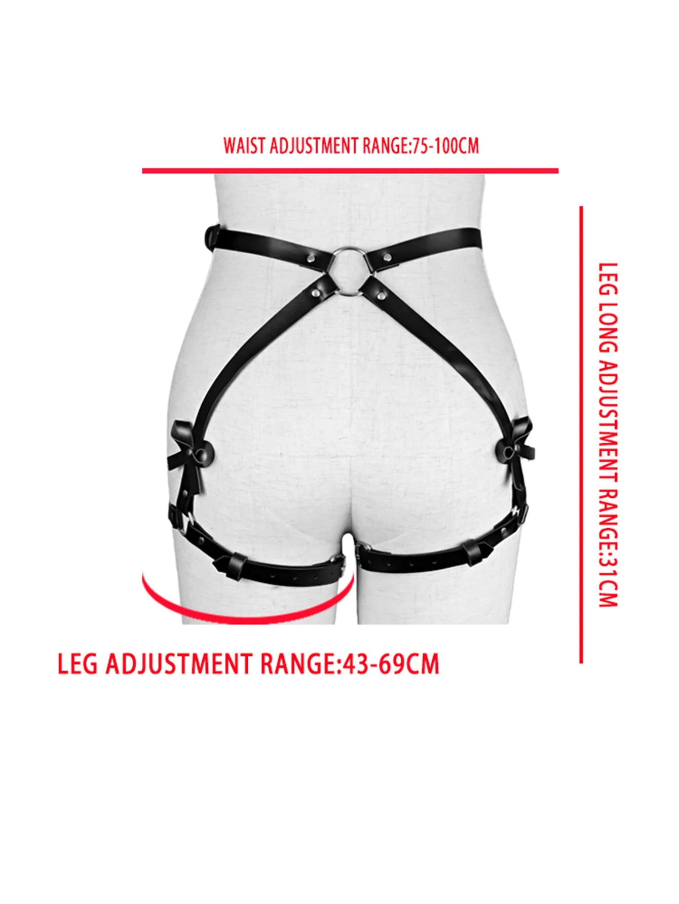 Exotic Accessories SM Bondage Kit Leather Thigh Cuffs Waist Belt Handcuffs Bed Strap Adult Role Play Toy for Couples