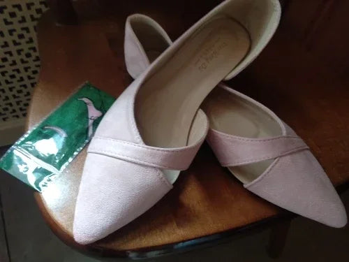 Women Flats Pink Black Pure Color Plus Small Size  35 Large 41 42 43 44 Suede Leather Pointed Toe Office Lady Flat Heel Shoes
