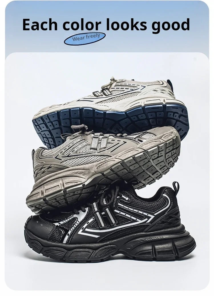 Men's Shoes Spring Leisure Breathable Men's Lightweight Thick Sole Increase Trendy Sneaker New Running Sneakers Versatile