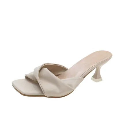 Shoes for Women Modern Slippers Women's Slippers Summer Fashion Shallow Slippers Ladies Outside Med Heels Sandal Female