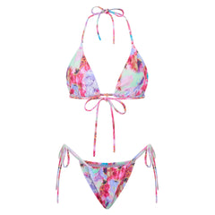 hirigin Women 2 Pieces Bikini Swimsuit Spaghetti Strap Top Tie Side Triangle G-Thong Bathing Suit Beach Holiday Swimwear