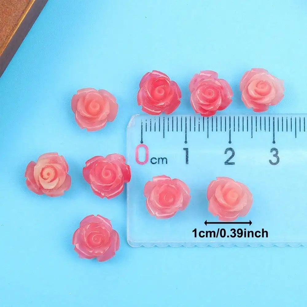 5/11/21pcs Rose Decorative Beads, Summer Beach Vacation Women's Fashion Accessories Decorative Accessories, DIY Party Gift Beads