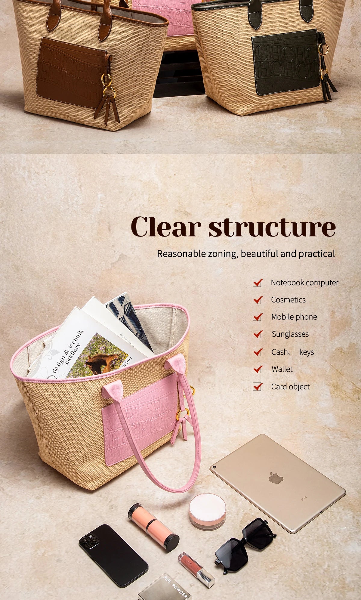 Beach Vacation Women's Tote Bag 2025 New Summer PP Grass Weaving Splicing Design Large Capacity Handbag
