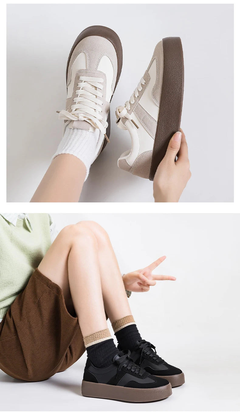 Men's and Women's Fashionable Casual Sports Shoes, Versatile Thick-soled Platform Shoes, White Sneakers, Autumn Training Shoes
