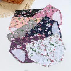 Women's Underwear Print Sexy High Waist Panties Female Plus Size High Elasticity Breathable Floral Breifs Seamless Lingeries