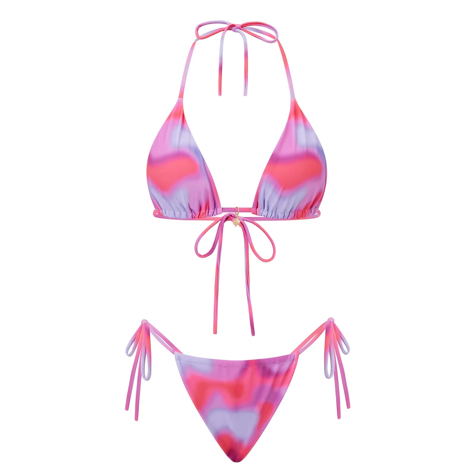 hirigin Women 2 Pieces Bikini Swimsuit Spaghetti Strap Top Tie Side Triangle G-Thong Bathing Suit Beach Holiday Swimwear