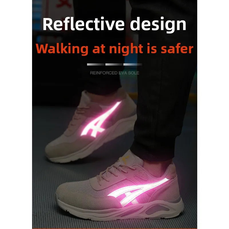 New Lightweight and Breathable Labor Protection Shoes for Men and Women  Anti Smashing and Anti Piercing Steel Toe Safety Shoes