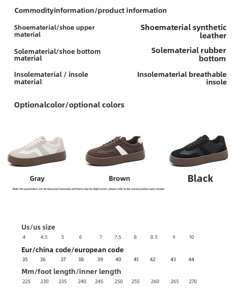 Men's and Women's Fashionable Casual Sports Shoes, Versatile Thick-soled Platform Shoes, White Sneakers, Autumn Training Shoes