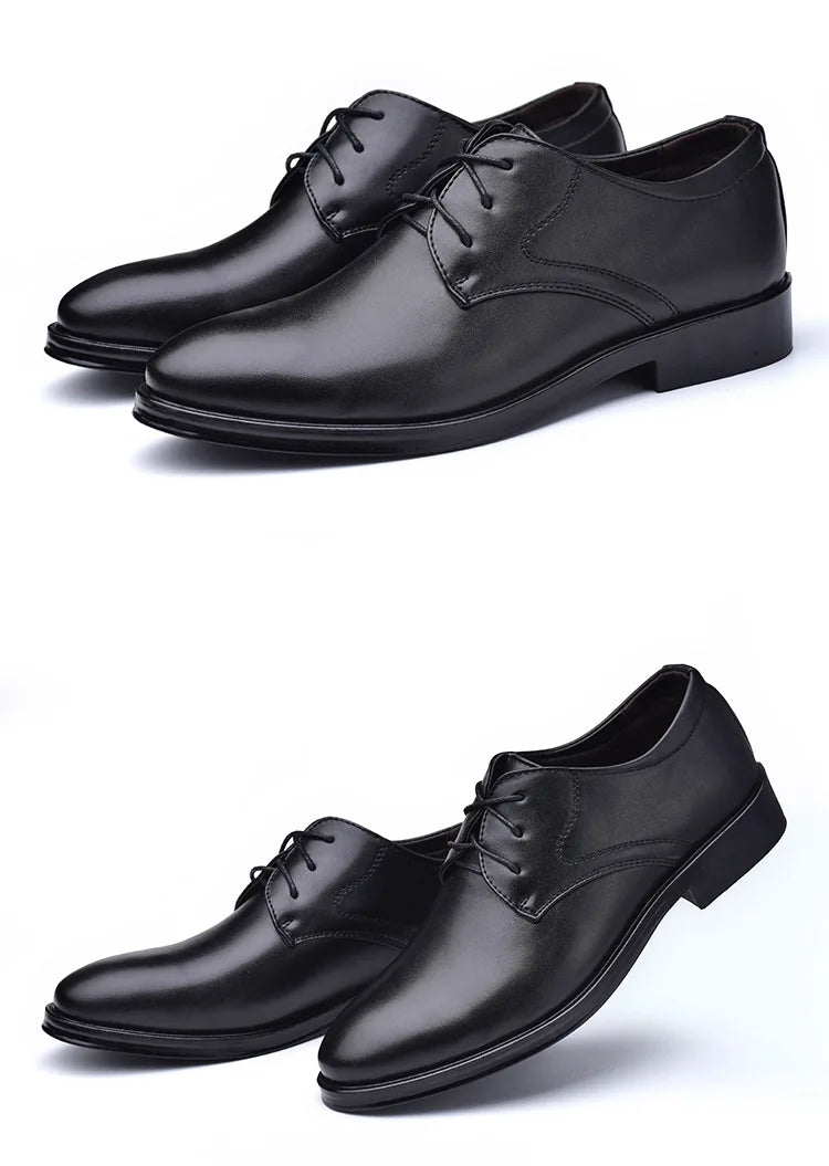 Men Dressing Shoes Formal for Men's Casual Shoe Leather Social Wedding Designer Pointed Toe Black Office Winter Shoes Brand 2024