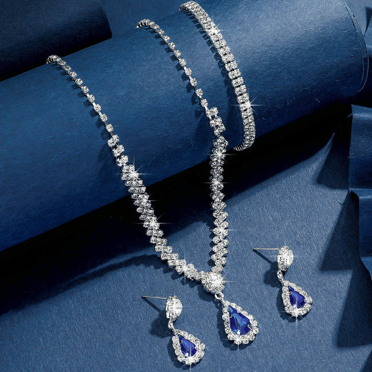 4 Pieces Of Women's Wedding Accessories, Earrings, Necklaces, Bracelets, Bridal Jewelry Sets, Banquet And Party Accessories-8071