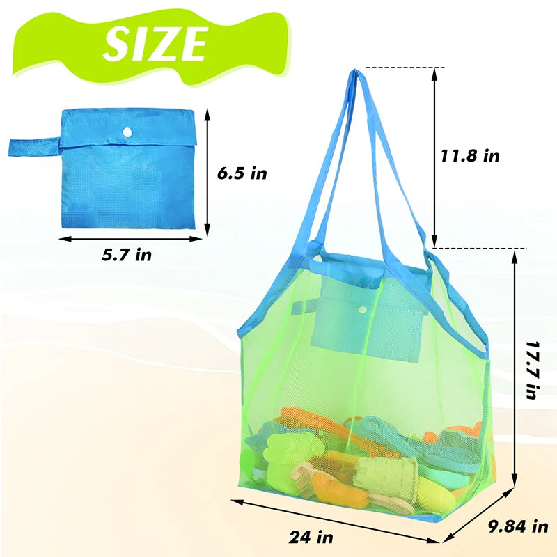 Handbag Beach Shoulder Bag Mesh Shell Bag Beach Essential Bag Beach Toy Handbag