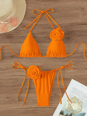 Micro-Bikini Push-up Damen-Badeanzüge 2024 Sexy Damen-Bademode Brasilianisches Bikini-Set Zweiteiliger Badeanzug Sexy String Einfarbiger Bikini