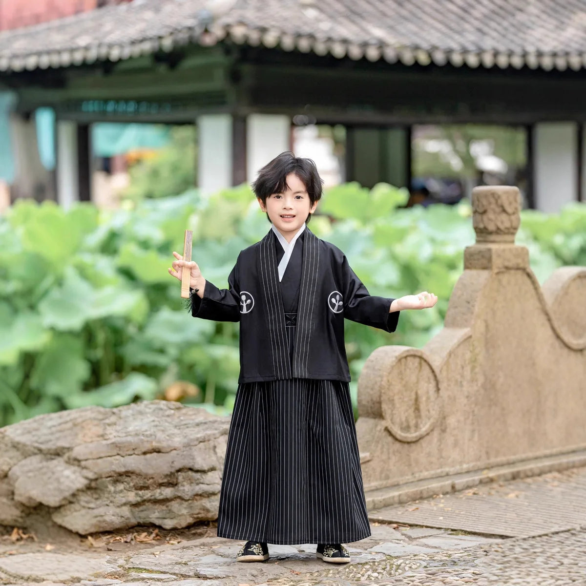 Kids Japanese Traditional Costume Kimono Children's Samurai Clothes Boys Cardigan Kimono Sets Child Stage Performance Clothing