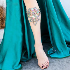 Belly Dance Performance Accessories for Women Senior AB Stones Chain Belt Competiton Foot Jewelry Beach Barefoot Accessories