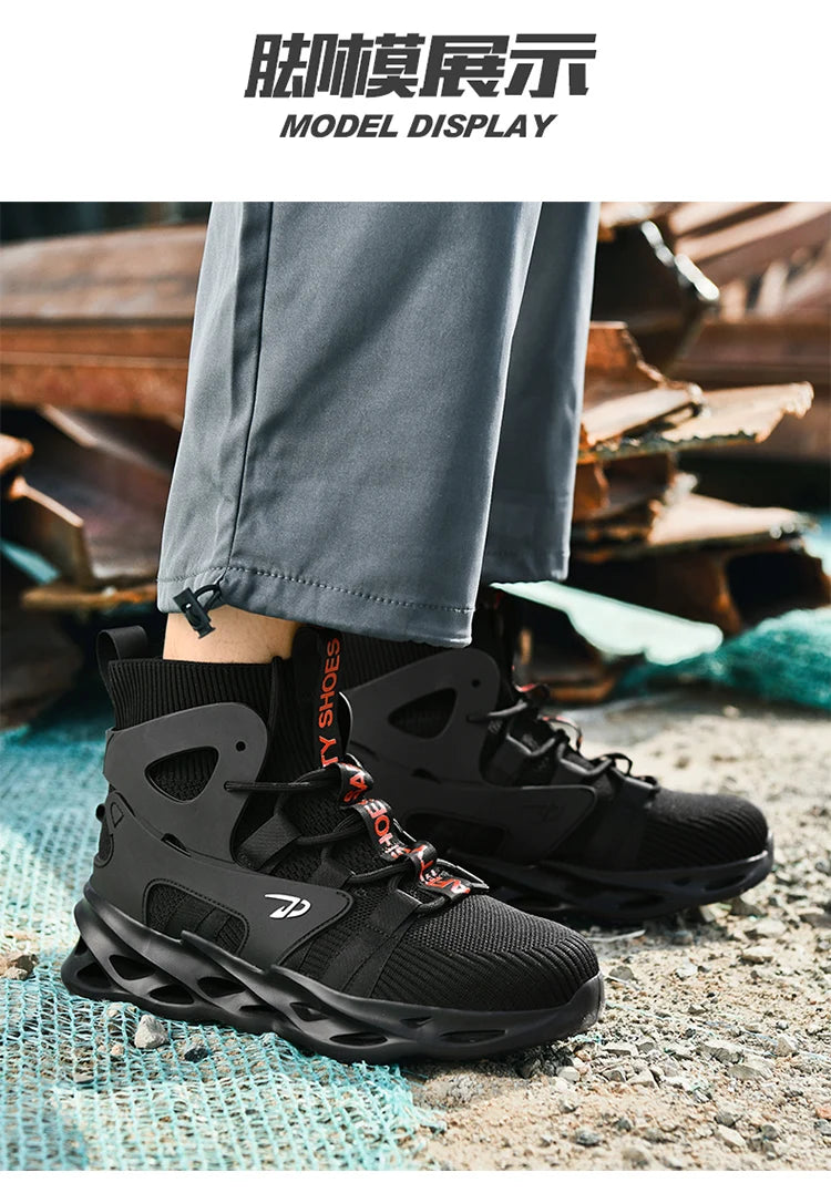 Fashionable, comfortable and casual sports shoes, work boots, anti-puncture and anti-crush safety shoes, men's protective shoes