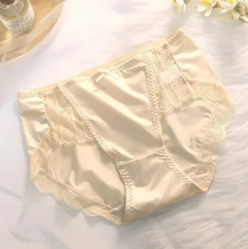 2025 New Underwear for Women  Ice Silk Panties for Lady Breathable Sexy Pure Desire Panties Large Mid Waist M-XXXL