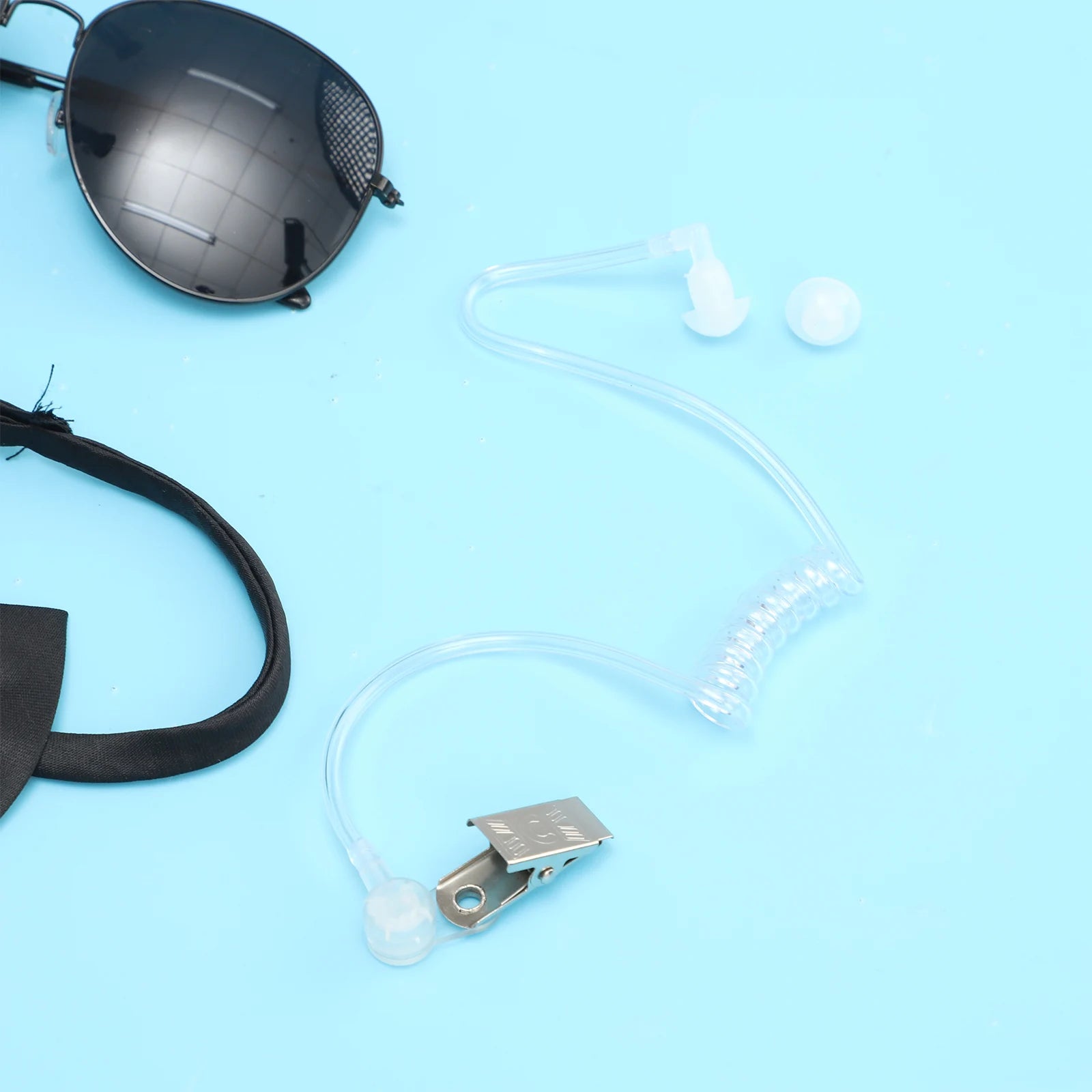 Agent Accessories Set Tie Earplugs Work Brand Glasses Hat Secret Security Service Costume for Teens Adults Cosplay Game Party