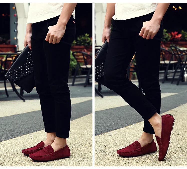 38-50 Shoes Men Casual Shoes Fashion Men Shoes Genuine Leather Men Loafers Moccasins Slip on Men Flats Male Driving Shoes