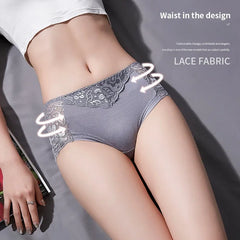 Women's Cotton Underwear Panties Sexy Lace Mid-Waist Hollow Female Briefs Hip Lift Underpants for Lady Lingerie Нижнее Белье