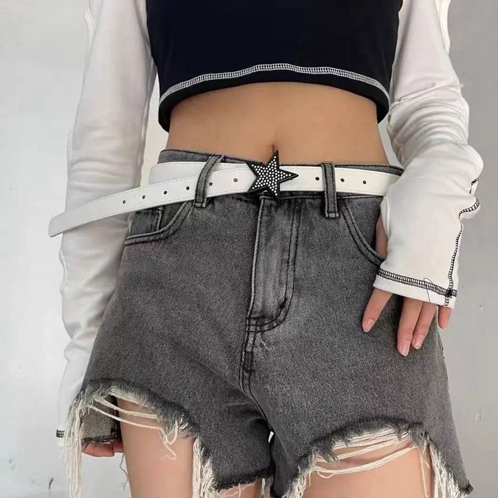 Accessories Width Waist Belt Retro Y2k Waist Strap Corset Belt Adjustable Waistband Women Waist Belt Star Buckle Belt
