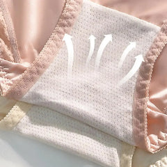 New Underwear for Women Satin Traceless Ice Silk Panties for Lady Breathable Sexy Pure Desire Panties Large Mid Waist M-XXL